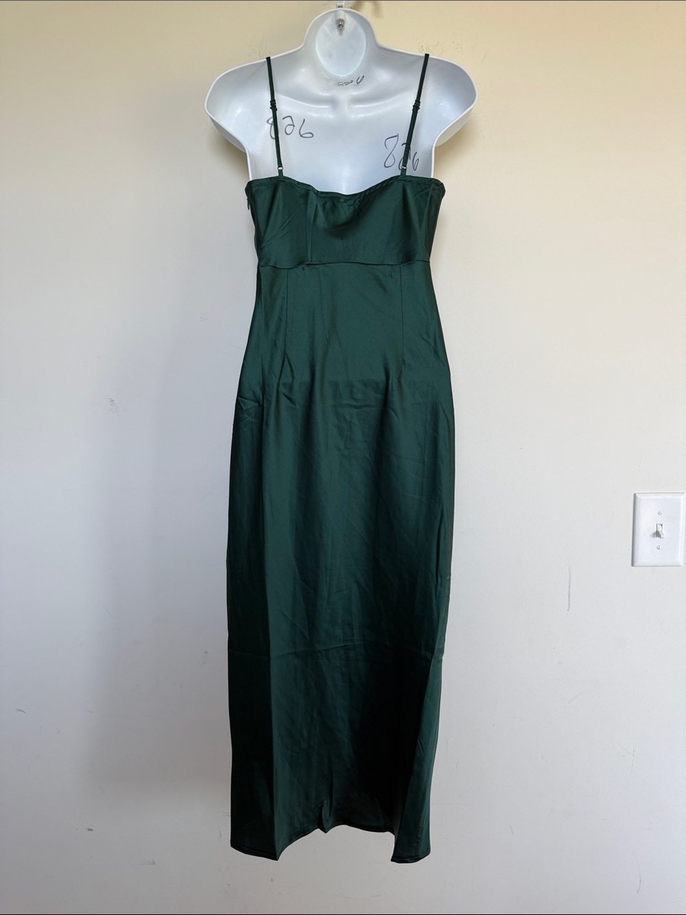 Hello Molly Emerald Green Satin Slip Maxi Dress - Picture 5 of 10